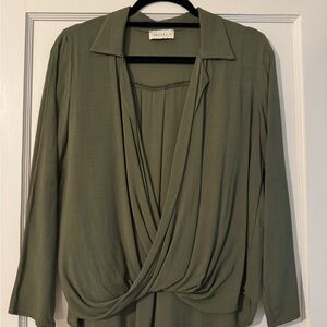 Sophisticated Olive Green Blouse by Maywell